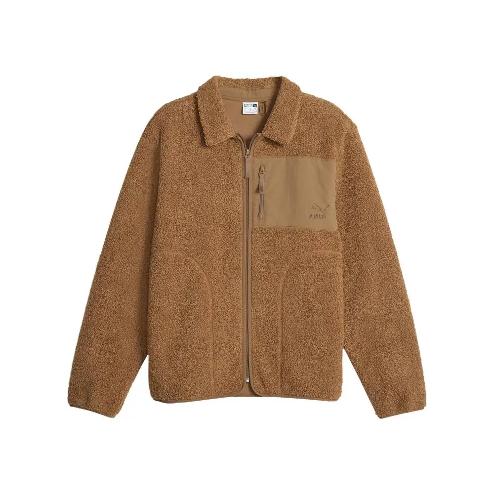 PUMA CLASSICS Velvet Jackets Unisex Chocolate Beans Lapel Moderate