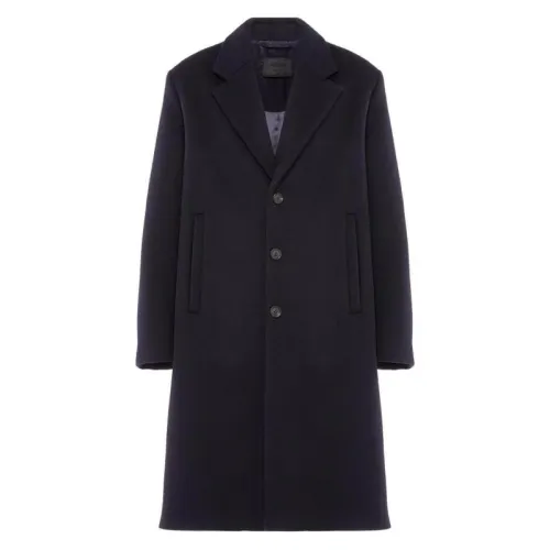 PRADA Coats Men's Blue Lapel Moderate