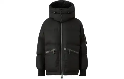 Burberry Down Jackets Men's Black Hooded Moderate