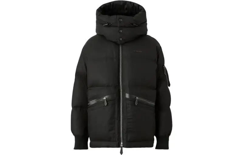 Burberry Down Jackets Men's Black Hooded Moderate