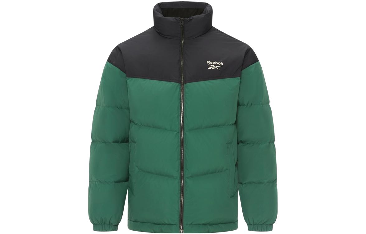 Reebok Down Jackets Unisex Dark Green Stand Collar Moderate Down Jacket