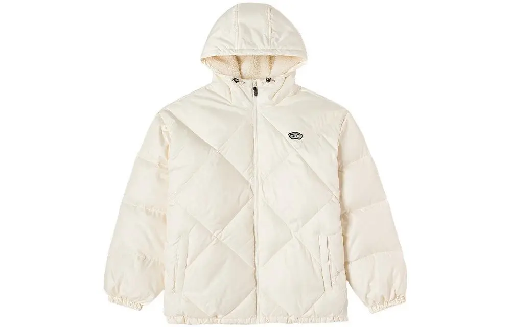 Vans Down Jackets Unisex Ecru Stand Collar Moderate