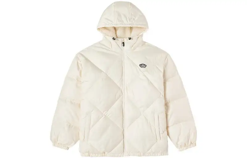 Vans Down Jackets Unisex Ecru Stand Collar Moderate