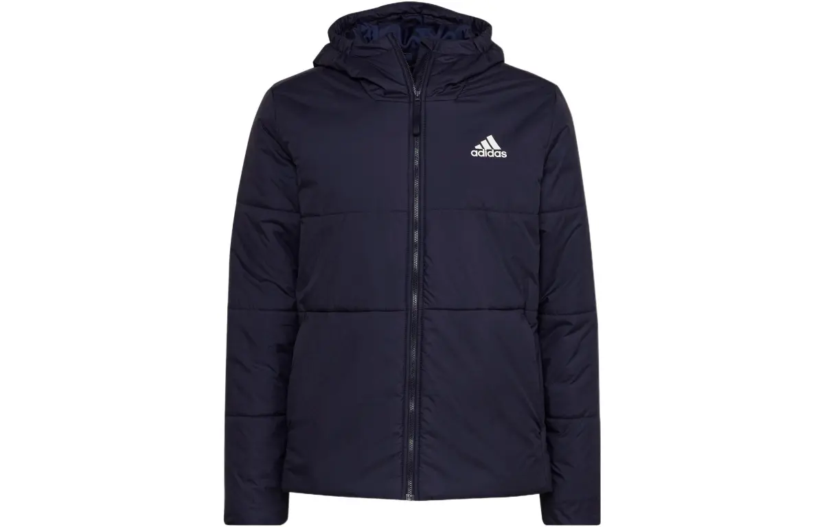 Adidas Puffer Jackets Men's Dark Blue Hooded Moderate Other