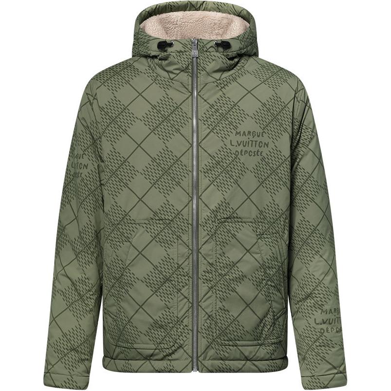 LOUIS VUITTON Spring long-sleeve with hood, green jacket, with your logo imprint
