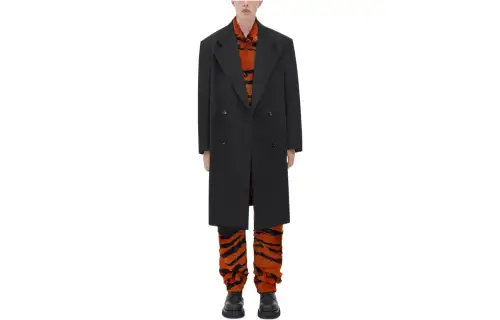 Bottega Veneta Coats Men's Black Lapel Moderate Straight Fit
