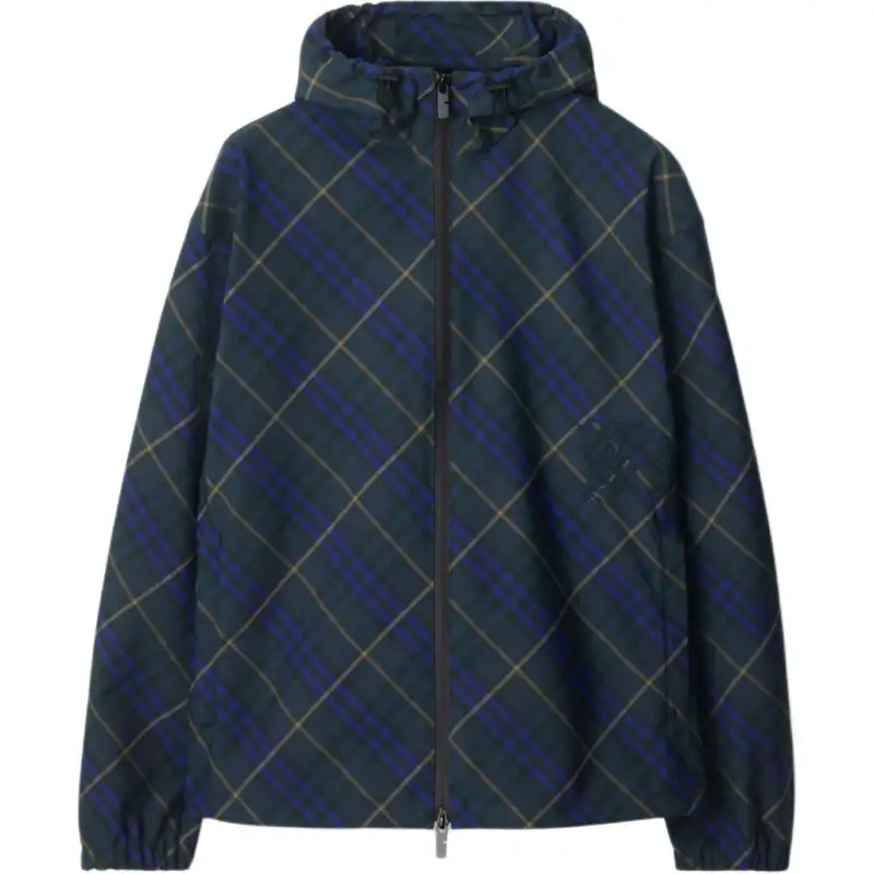 Burberry Check-Pattern Hooded Jacket