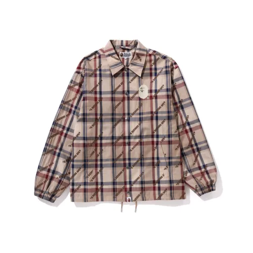 Bape A BATHING APE Logo Check Pattern Coach Jacket