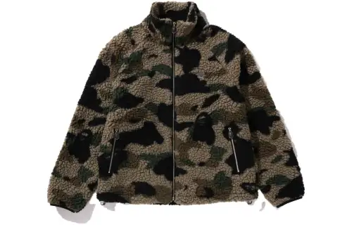 Bape 1st Camo Metal Ape Head One Point Fleece Jacket