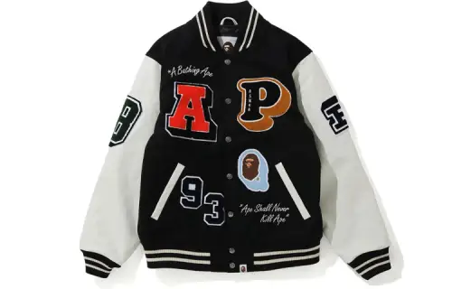 Bape Crazy Patch Varsity Jacket