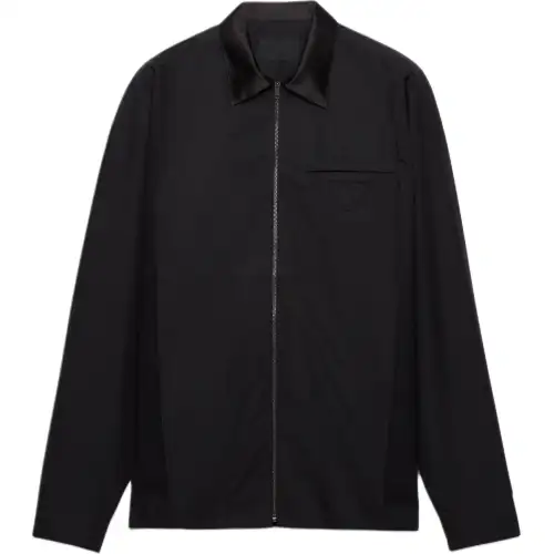 Prada Zip-Up Long-Sleeved Shirt