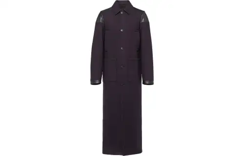 PRADA Coats Men's Blue Lapel Moderate Straight Fit