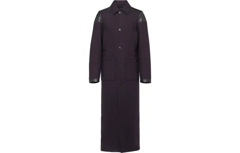 PRADA Coats Men's Blue Lapel Moderate Straight Fit