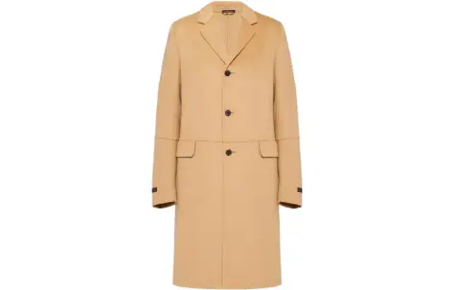 PRADA Coats Men's Khaki Suit Collar Moderate