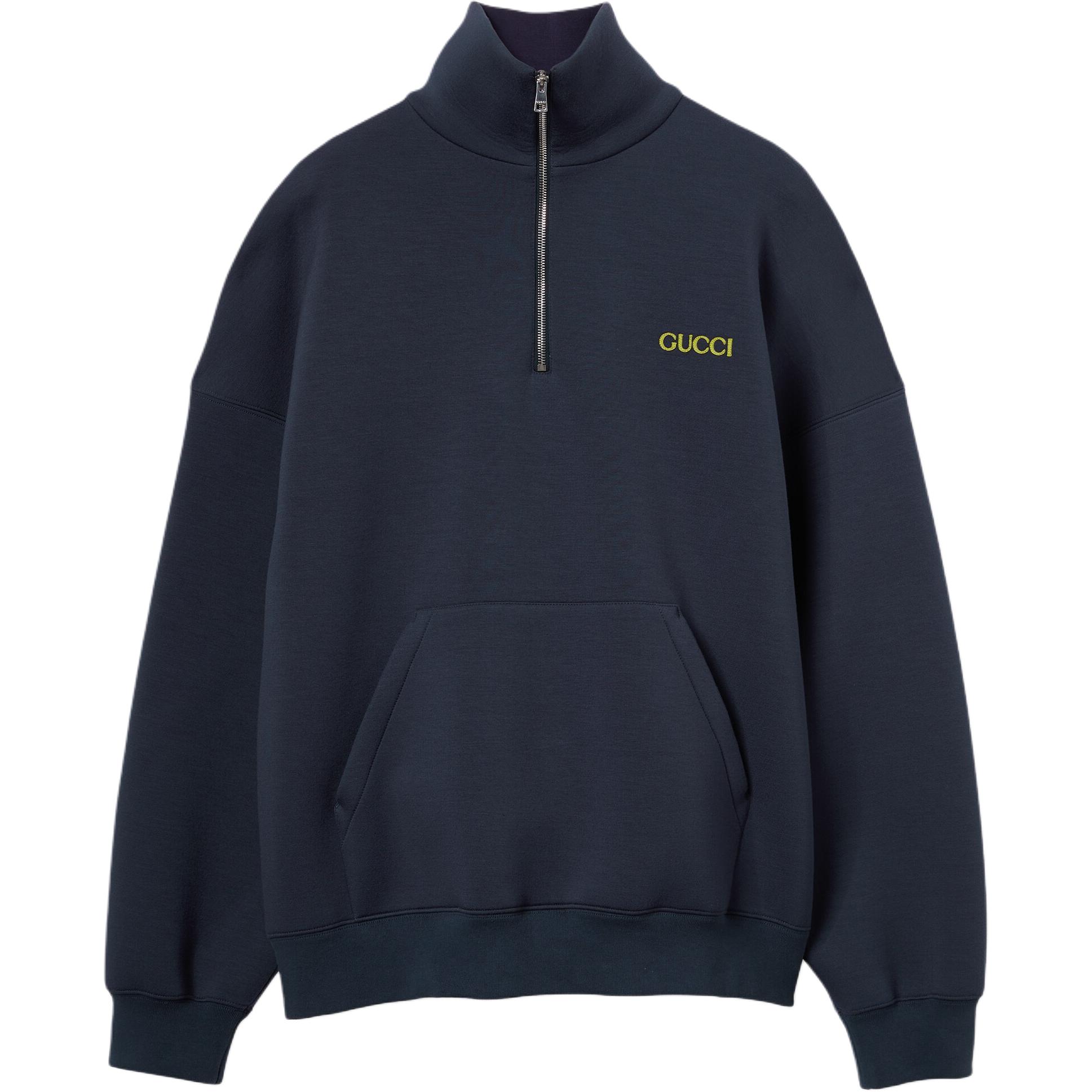 Мужской свитшот Gucci SS25 Logo (синий)