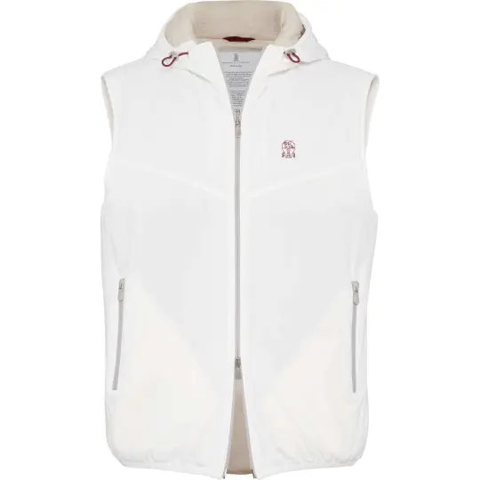 Brunello Cucinelli Logo Embroidered Hooded Vest