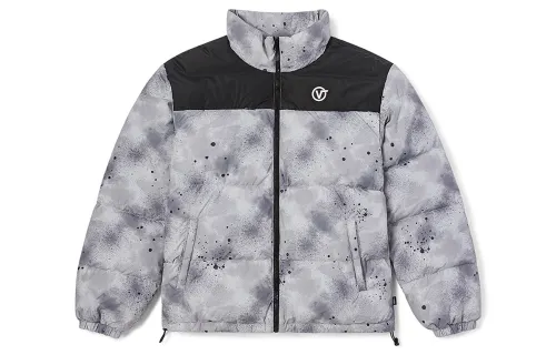 Vans Down Jackets Unisex Gray Stand Collar Thickened Puffer Jacket