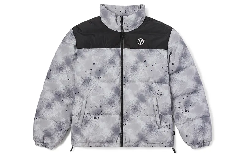 Vans Down Jackets Unisex Gray Stand Collar Thickened Puffer Jacket