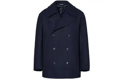 UNIQLO Coats Men's Navy Blue Lapel Moderate
