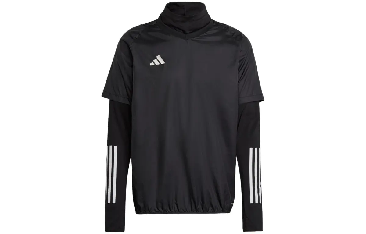 Adidas Jackets Men's Black Stand Collar Moderate Mock Two-Piece