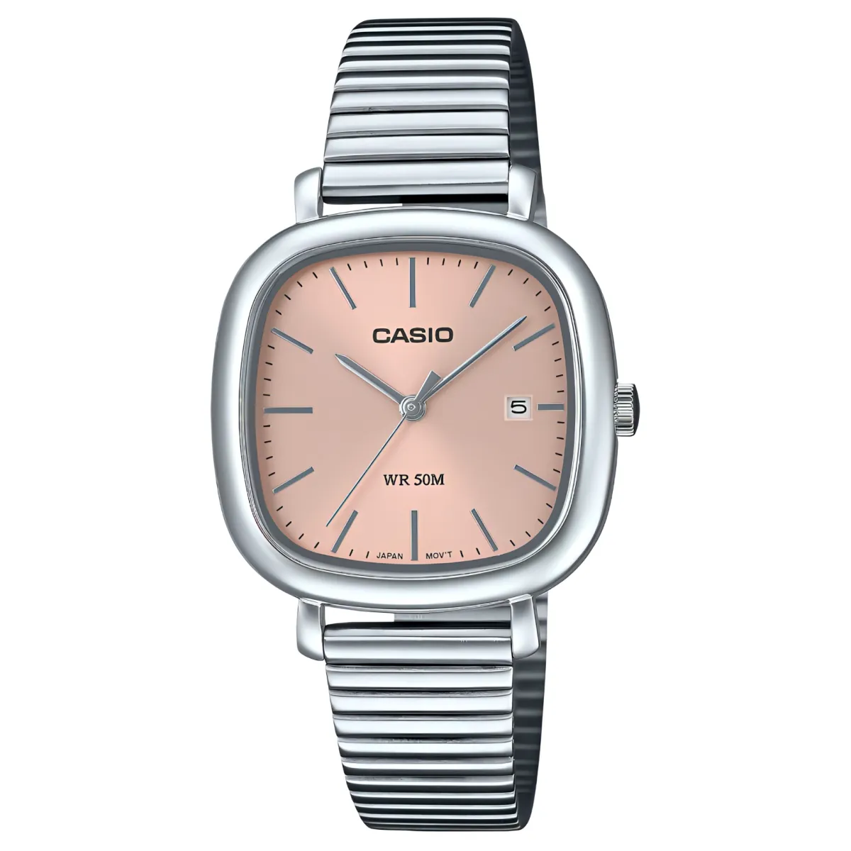 CASIO STANDARD Quartz Movement Stainless Steel Strap Watch 36.7*30mm Women's Watch Pink Watch Dial