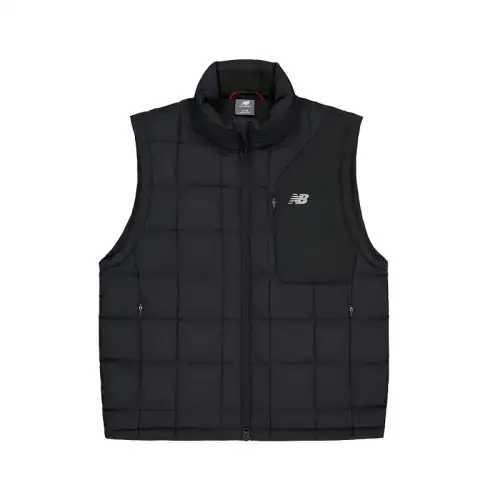 New Balance Down Vests Men's Black Stand Collar Moderate Other