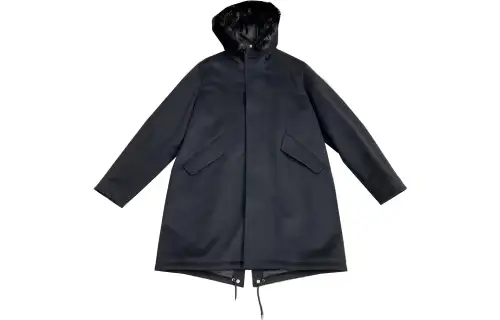 DIOR Coats Men's Black Hooded Moderate Straight Fit