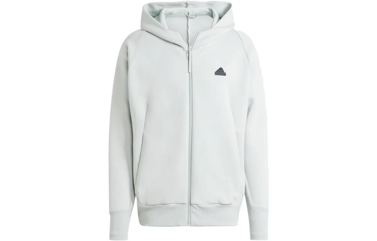Adidas Z.N.E Premium Full Zip Hooded Track Top Jacket Men's Silver Gray