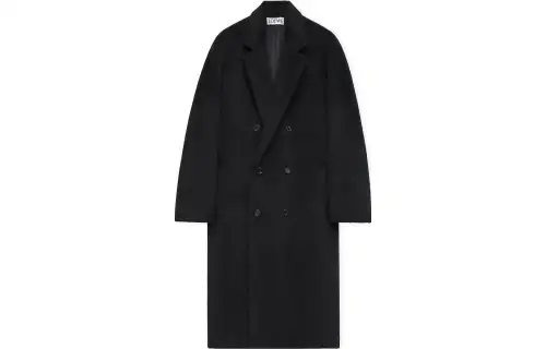 LOEWE Coats Men's Black Lapel Moderate Straight Fit