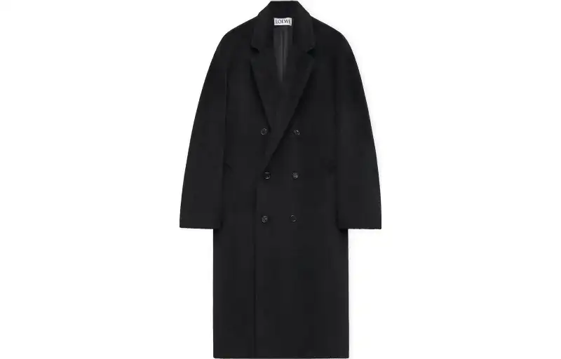 LOEWE Coats Men's Black Lapel Moderate Straight Fit
