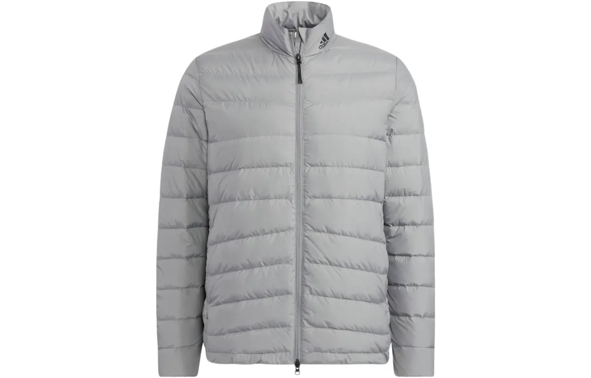 Adidas Down Jackets Men's Gray Stand Collar Moderate Quilted Down Jacket