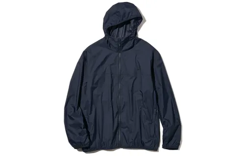 UNIQLO Sun Protection Clothing Unisex 69/Navy Blue Hooded Thin Straight Fit