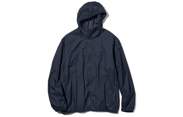 UNIQLO Sun Protection Clothing Unisex 69/Navy Blue Hooded Thin Straight Fit