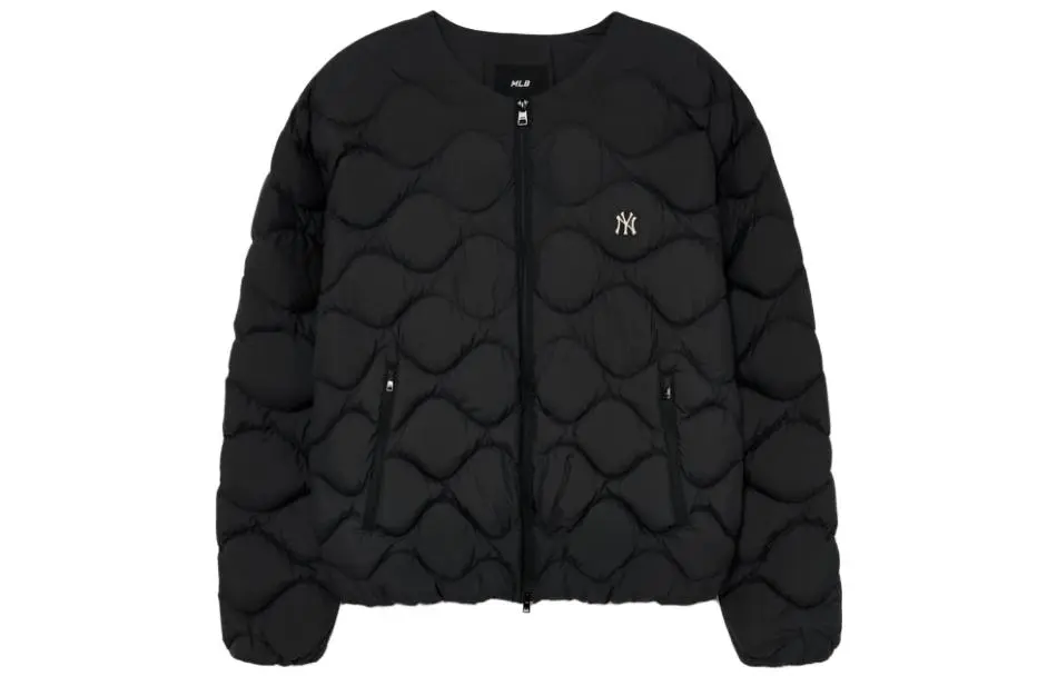 MLB Down Jackets Men's Black Collarless Moderate Straight Fit