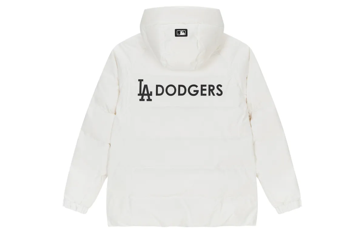 MLB Los Angeles Dodgers Down Jackets Unisex White Stand Collar Thickened Down Jacket