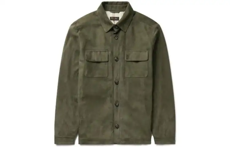 Loro Piana Jackets Men's Dark Green Lapel Moderate Other