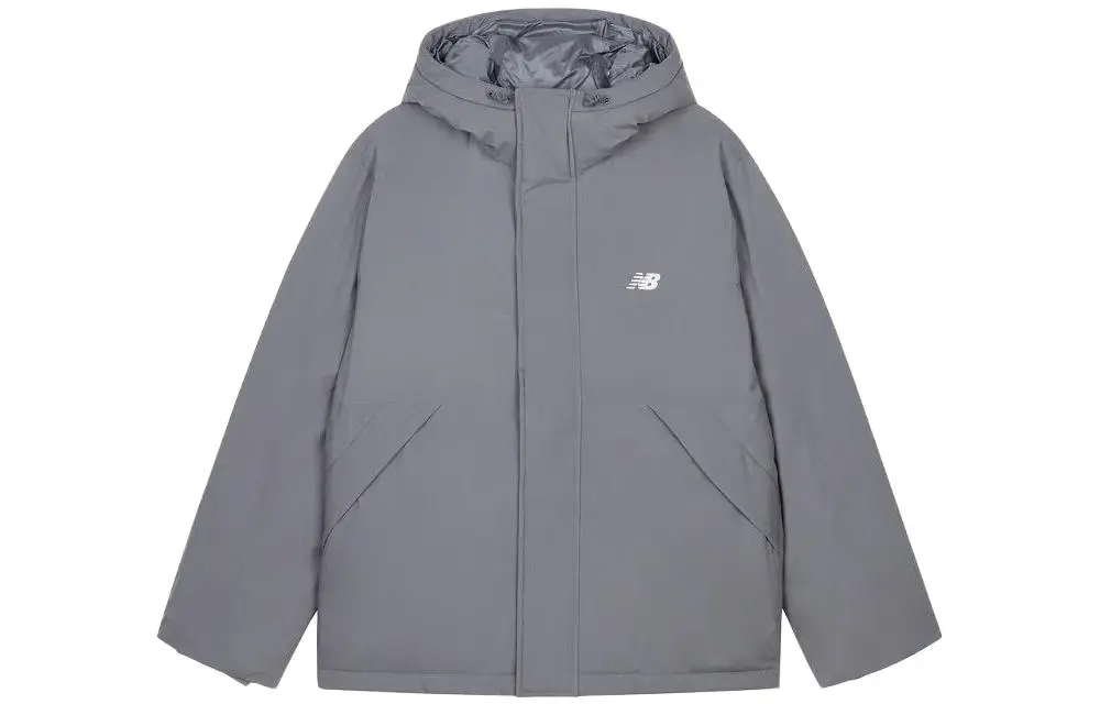 New Balance Down Jackets Men's Gray Hooded Moderate Other