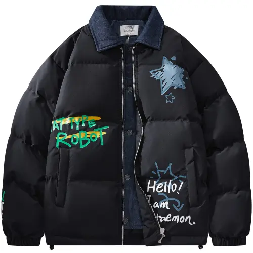Doraemon Down Jackets Unisex Lapel Thickened