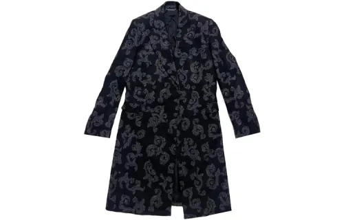 DIOR Coats Men's Black Lapel Moderate Straight Fit