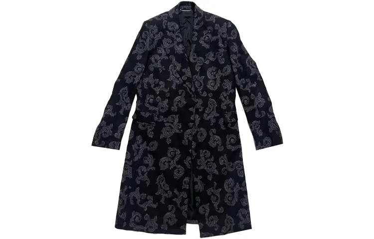 DIOR Coats Men's Black Lapel Moderate Straight Fit