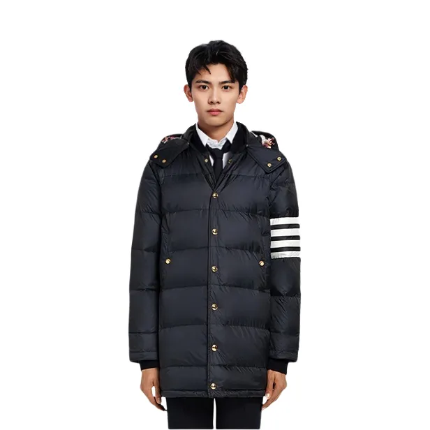 THOM BROWNE Coats Men's Black Detachable Hood Moderate