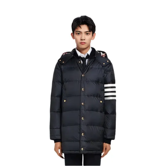 THOM BROWNE Coats Men's Black Detachable Hood Moderate