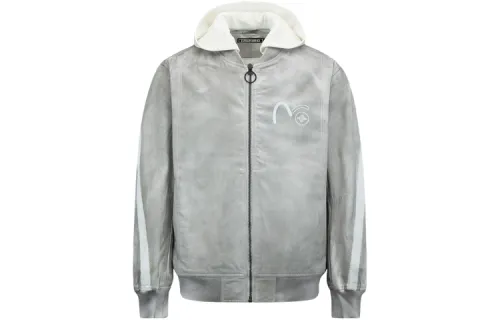 EVISU Jackets Men's Light Gray Lapel Moderate