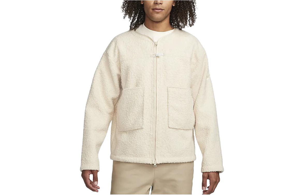 Nike SPORTSWEAR TECH PACK Fleece Tops Men’s Beach White Crew Neck Moderate