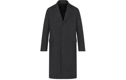 LOUIS VUITTON New Quarterly Products Of LV Coats Men's Gray Suit Collar Moderate
