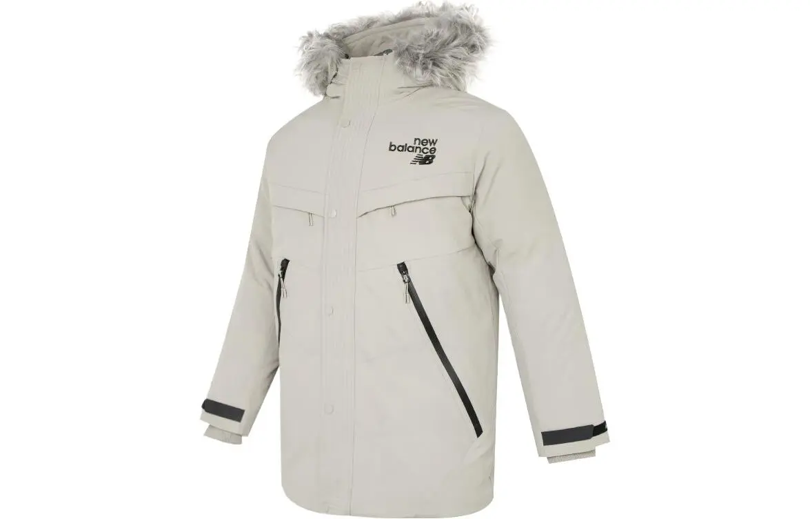 New Balance Down Jackets Men's Gray Hooded Moderate Other