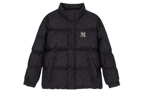 MLB MONOGRAM Down Jackets Unisex Black Stand Collar Thickened Other