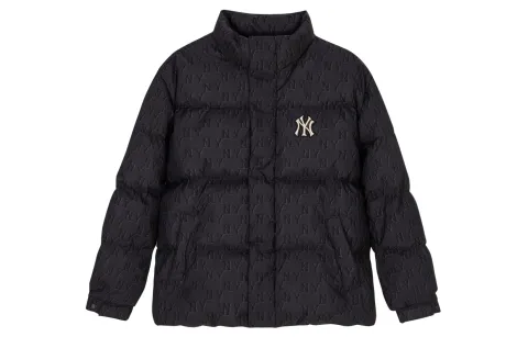 MLB MONOGRAM Down Jackets Unisex Black Stand Collar Thickened Other