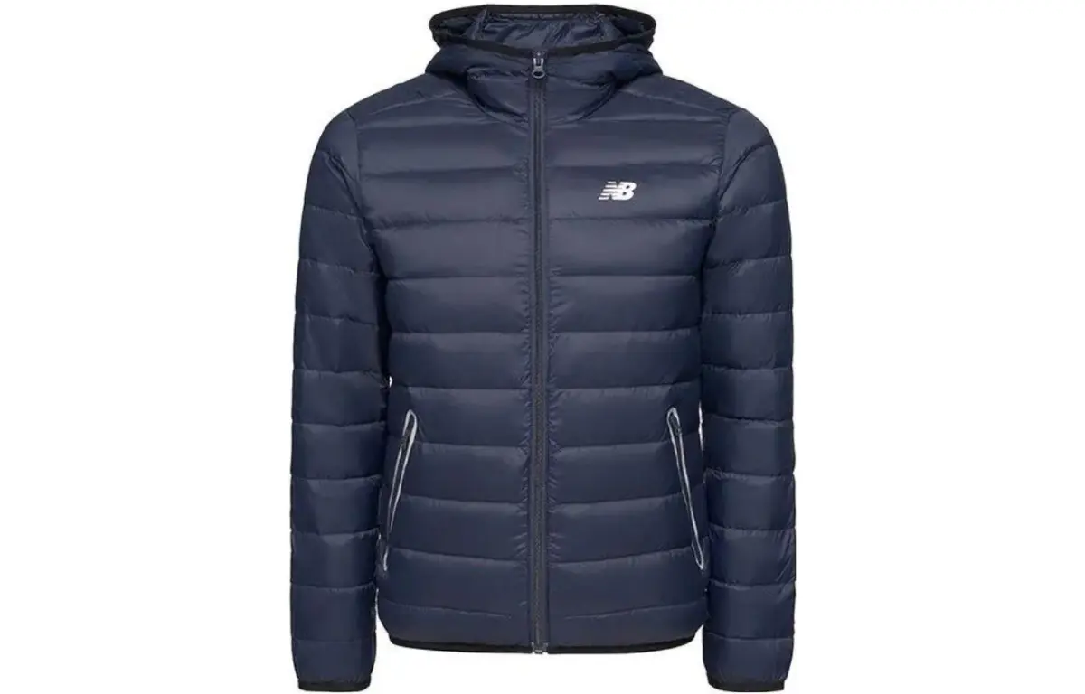 New Balance Down Jackets Men's Blue Hooded Moderate