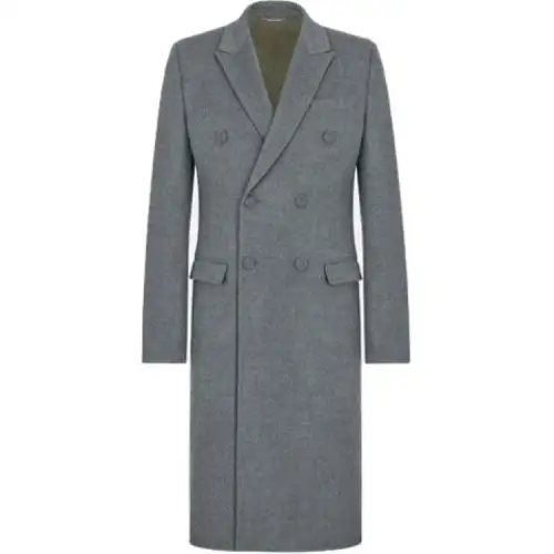 DIOR Coats Men's Gray Lapel Moderate Straight Fit